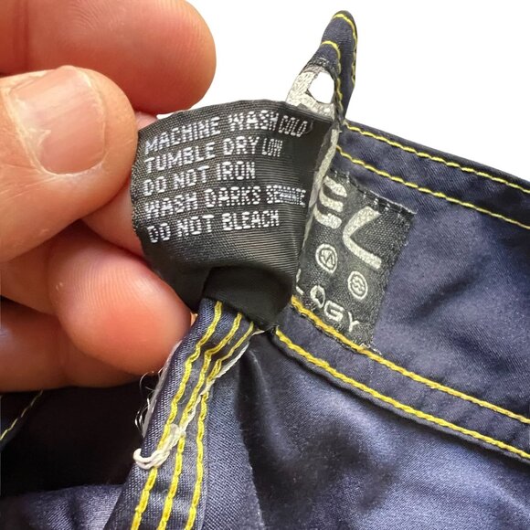 Ezekiel Mens Navy & Yellow Swim Trunks Size M With Adjustable Waist & Pocket Det - Picture 8 of 8